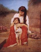 Gabriel von Max Mutter mit Kind oil painting on canvas